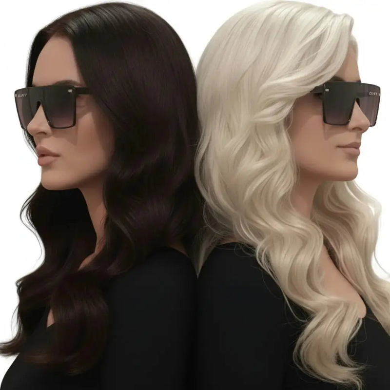 2PC Square Frame Celebrity Shades Envy Sunglasses