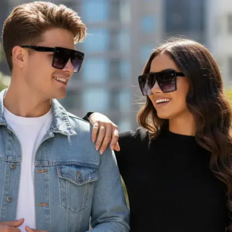2PC Square Frame Celebrity Shades Envy Sunglasses