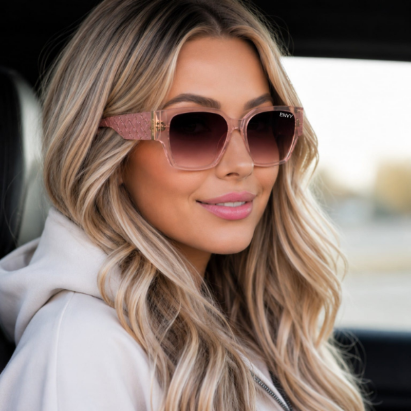 Quilted Pink Luxe Envy Sunglasses
