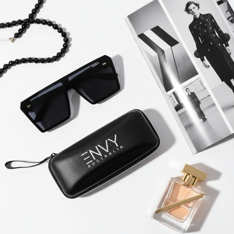 Ebony Black | Oversized Envy Sunglasses