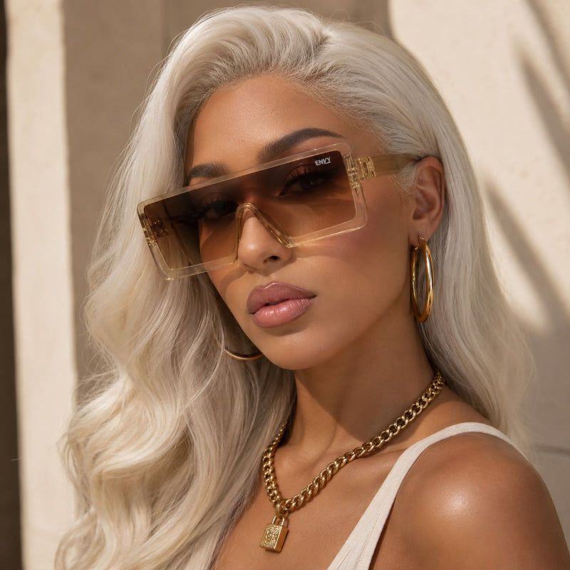Envy Sunglasses - Miami Glam oversized square sunglasses women gradient tea lens