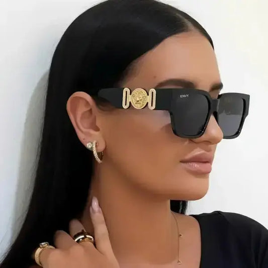 Milan Deluxe sunglasses with gold on the side 